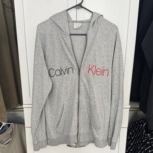 Calvin Klein Heather Gray Hoodie with Logo